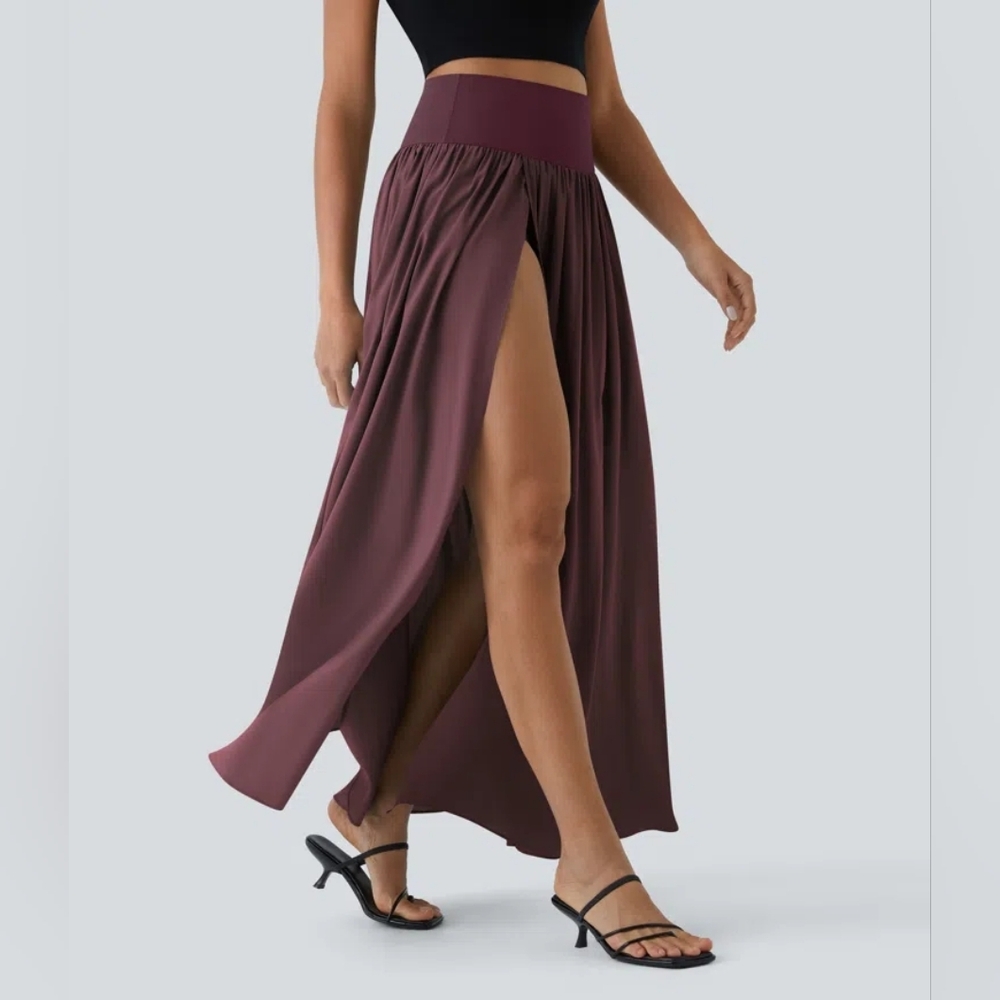 NWT Halara Breezeful High Waisted Split 2-in-1 Flowy Quick Dry Maxi Casual Skirt